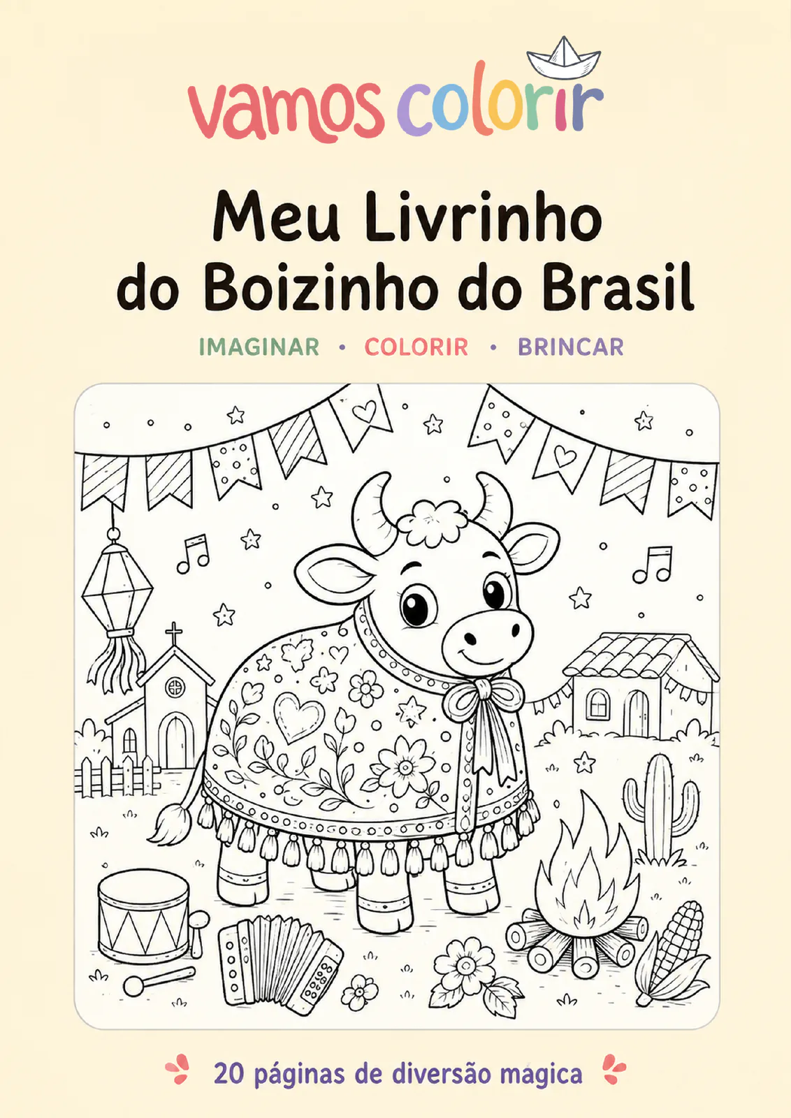 Livrinho para Colorir Boizinho do Brasil para imprimir