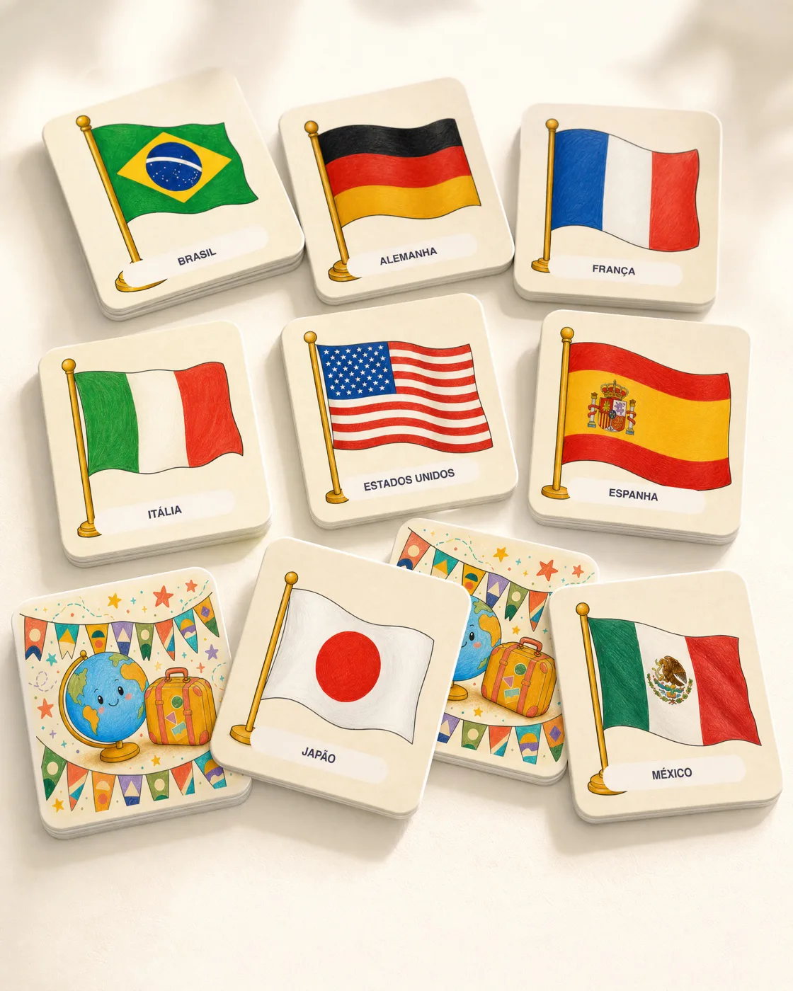 Jogo da Memória Bandeiras dos Países para imprimir